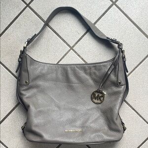 Michael Kors Gray Leather Shoulder Bag